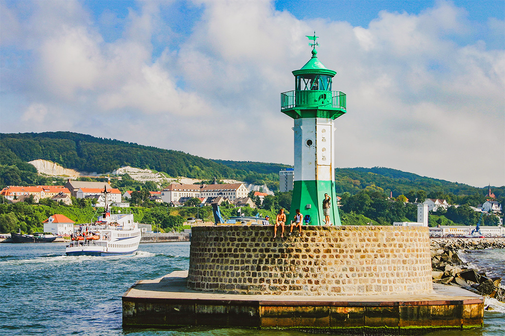 Der Molenkopf mit dem Leuchtfeuer in Sassnitz